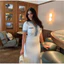 Thanh Lịch Tương Phản Nữ Đan Đầm Maxi Sang Trọng Cổ Chữ O Tay Ngắn Nút Kim Loại Bodycon Đầm Công Sở Nữ Đi Lại Áo