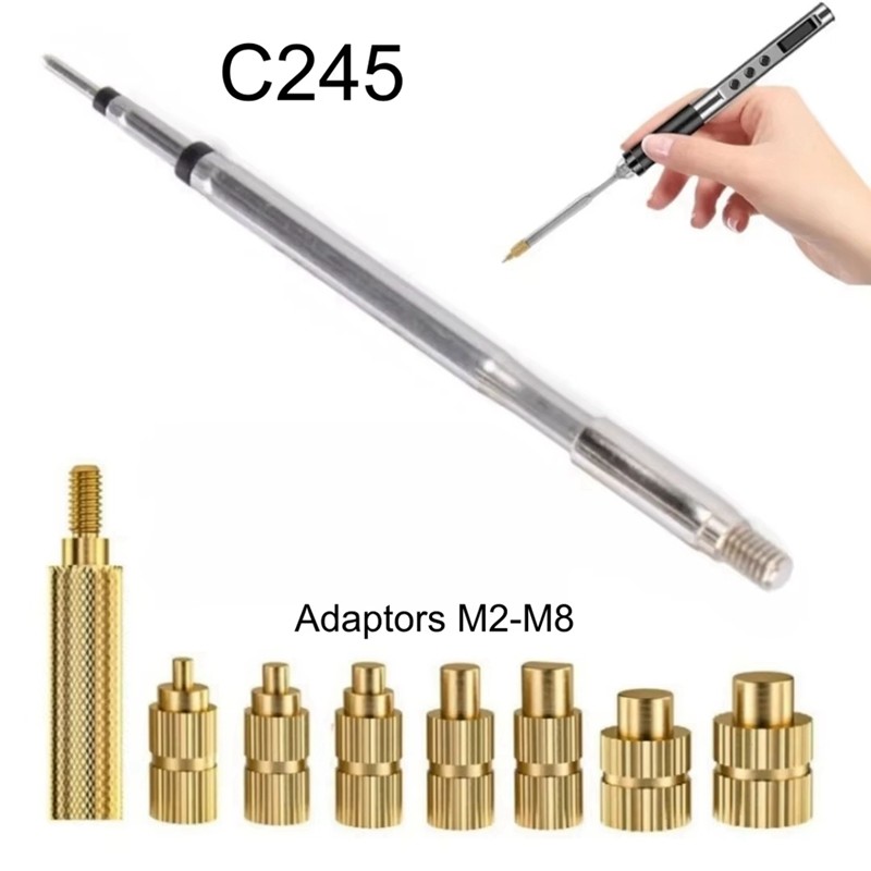 Đầu hàn sắt nóng chảy C245, bộ chuyển đổi đai ốc, đầu chèn nhúng, bộ chuyển đổi đầu vào M2-M8