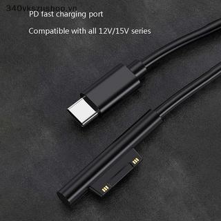 XXHZ Bộ nguồn USB Type-C sạc nhanh mới cho Microsoft Surface Pro 7 3 4 5 6 15V 3A PD Dây cáp sạc máy tính bảng [VN]