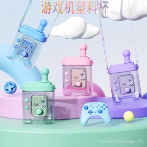 Máy chơi Game vui nhộn sáng tạo Ống hút cốc nước bằng nhựa Dây đeo chéo di động