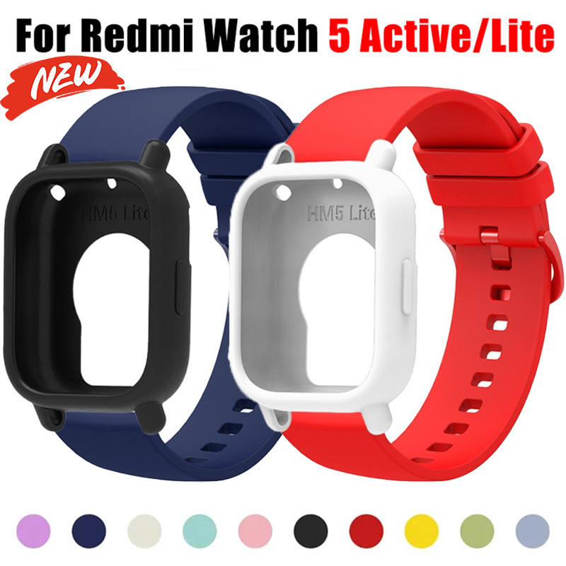 Dây đeo silicon + vỏ cho Redmi Watch 5Active / 5Lite vỏ bảo vệ vòng đeo tay thể thao