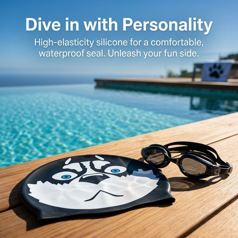 Mũ LACYES silicon cho chó ngộ nghĩnh, chống thấm nước, phụ kiện bể bơi