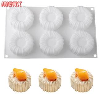 INENK Khuôn Socola, 1 / 6 Cells Khuôn Làm Bánh Nướng Chịu Nhiệt, Kết Cấu Cuộn Dây Hình Trụ Có Thể Tái Sử Dụng Thực Phẩm Cao Cấp Khuôn Bánh Pudding Silicon