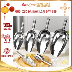 Muôi Xúc Đá Inox Loại Dày Đẹp (Size: 3 To, 4 Vừa, 5 Nhỏ) - Sạch Bền, Tiện Dụng, Chống Gỉ, Đa Dụng