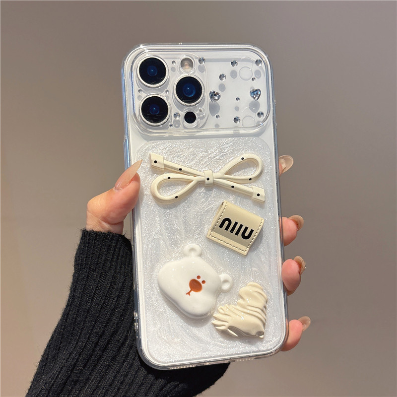 Ốp điện thoại đầu gấu Bowsuit cho iPhone 17 Pro Max 17 16 15 14 13 12 11 Vỏ điện thoại chống rung