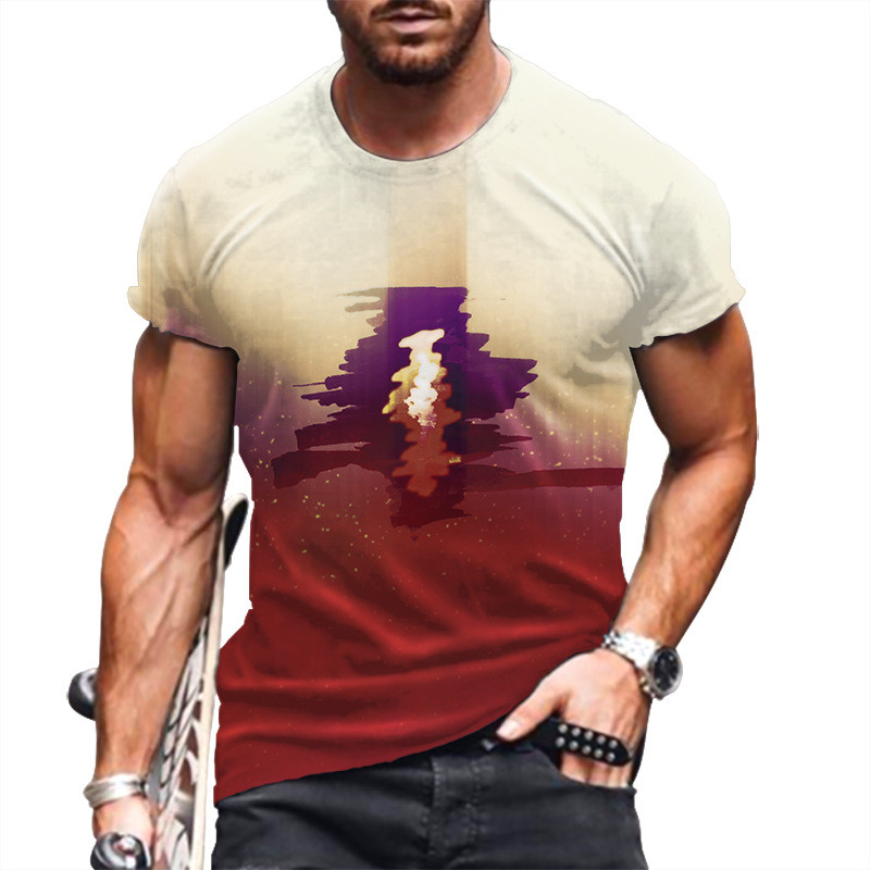 Áo thun nam mới 2026, cổ tròn tay ngắn, thiết kế in hình thời trang