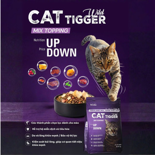 Thức ăn hạt cho mèo CAT TIGGER WILD 1KG - Công nghệ Hàn Quốc, hỗ trợ tiêu hóa & giảm búi lông