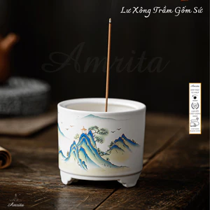 Lư Xông Trầm Sơn Thủy Tĩnh Tâm - lư xông trầm trang trí - lư đốt trầm - Amrita - CXNP423