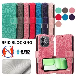 YJD Case For Honor 600 Lite Dập nổi Khe cắm thẻ da hướng dương Dây đeo tay Vỏ điện thoại chống rơi