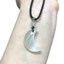 Vòng cổ mặt dây chuyền mặt trăng mắt mèo nữ - 2 kiểu (Dây đen / xám) - Đá mắt mèo trắng đánh bóng cao - Phụ kiện hàng ngày thoải mái có thể điều chỉnh