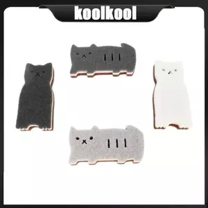 Kool 4 Miếng Bọt Biển Có Thể Tái Sử Dụng Chất Làm Sạch Hình Mèo Dễ Thương Nhiều Bề Mặt Chà Miếng Lót
