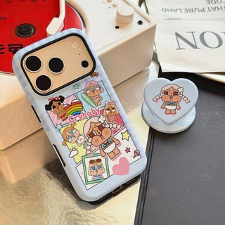 Ốp bảo vệ chân đế hình trái tim cho iPhone 11 12promax 13pro15pro 15promax 14 14promax 14promax 14pro 16 pro max 16 plus 17 17promax hai trong một