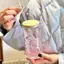 MAKY 500ml Nơ Nhựa Cốc Nước Mason Jar Hình Chai Nước Có Nắp Và Ống Hút Cho Cà Phê Đá Nước Uống Cốc Quà Tặng VN