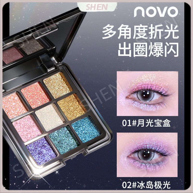 D.G Bảng phấn mắt chín màu Chameleon Khoai tây băm Ngọc trai nhấp nháy Màu sắc tinh tế hun khói Giai đoạn trang điểm Phấn mắt