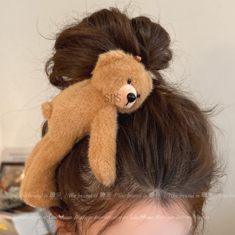 Kẹp tóc hoạt hình gấu dễ thương, phù hợp cho búp bê và trang điểm, phụ kiện tóc thời trang cho influencer và chụp ảnh