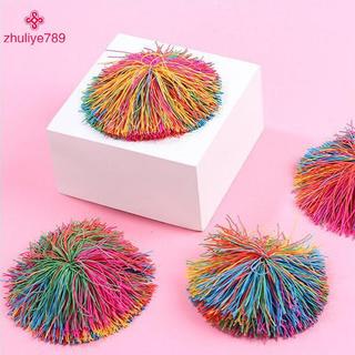 Quả bóng căng thẳng đầy màu sắc cầu vồng fidget, bóng cảm giác dây buộc cho bé co giãn đẹp