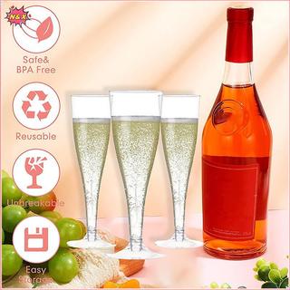 N & X 5 Chiếc Cốc Champagne Trong Suốt Dùng Một Lần Sáo Nhựa Ly Cưới Sinh Nhật Đồ Dùng Thanh Uống Cốc Kem Đỏ.