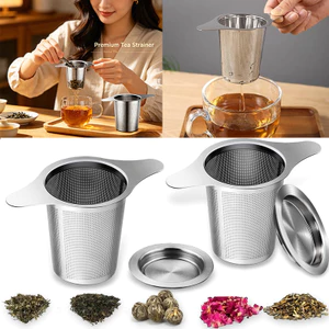 Bộ lọc trà tai đôi sáng tạo Bộ tách trà hình nón bằng thép không gỉ