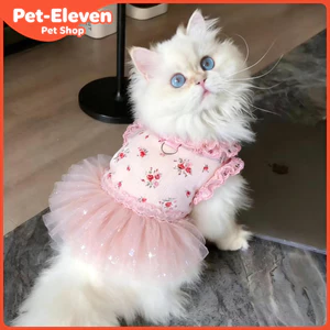 Chó Con Mèo Đầm Mùa Hè Lực Kéo Mỏng Phong Cách Chống Trơn Muppet Xanh Mèo Vàng Gradient Sling Pettiskirt Đầm Công Chúa