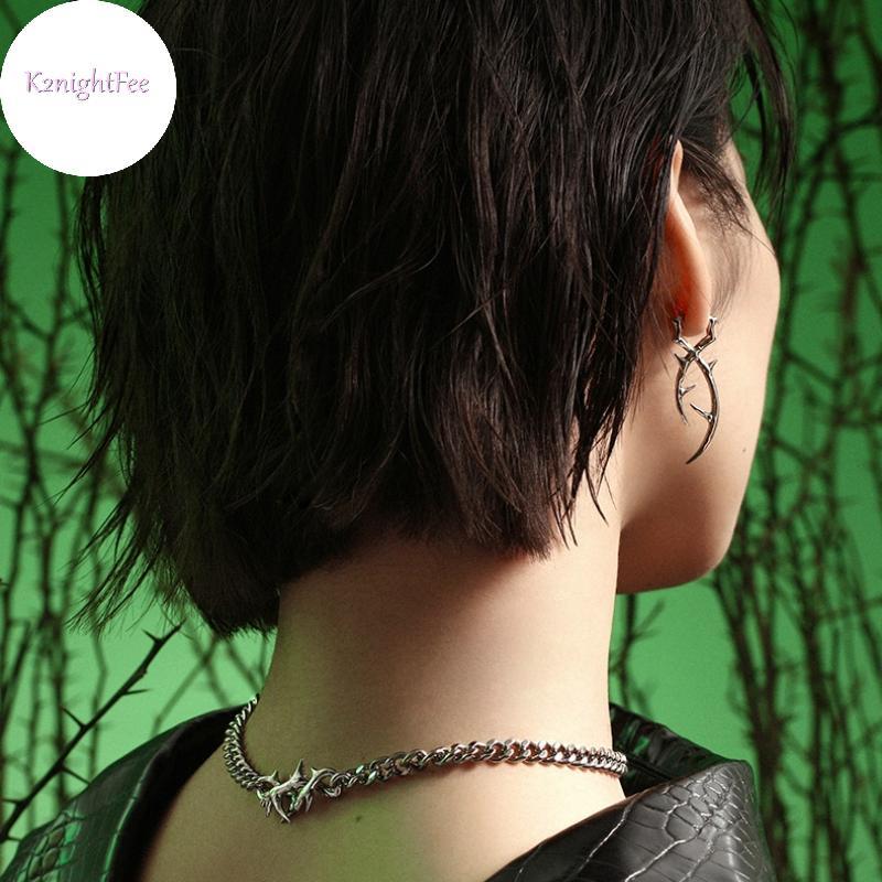 Khuyên taipunk gothic và hip hop không đều gai tòn ten thả bông, thoáng mát - Trang sức thời trang Y2K INS dành cho nữ