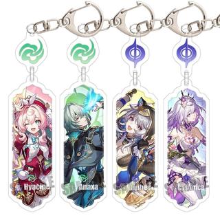 Honkai: Star Rail Figure Phainon Keychain Sparxie Evanescia Ashveil Silver Wolf Acrylic Keyring Anime