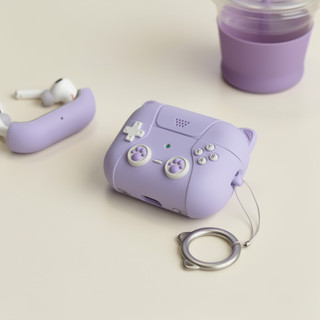 Vỏ silicon AirPods 3 AirPods 4 Tay cầm trò chơi mèo dễ thương Móc khóa Vỏ chống bụi chống sốc