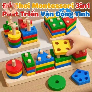 Đồ chơi câu cá từ tính Montessori Phân loại màu gỗ Động cơ tinh tế Học tập Logic cho trẻ mới biết đi