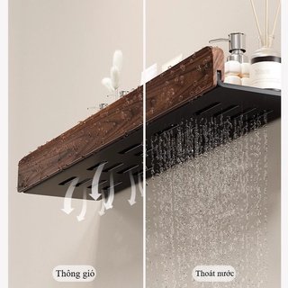 Kệ phòng tắm quả óc chó treo tường Thép Carbon Chống gỉ Chống ẩm Lưu trữ tải trọng mạnh