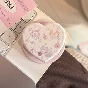 Mèo Dễ Thương Giá Đỡ Từ Tính Điện Thoại Di Động Túi Khí Có Thể Thu Vào Di Động Cô Gái Hoa Hồng