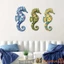 3 Cái Trang Trí Tường Cá Ngựa 2D Họa Tiết Hoa Gỗ Nghệ Thuật Treo Tường Đại Dương Cho Gia Đình Trang Trí Sân Vườn Ngoài Trời Trong Nhà