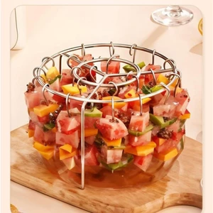 Khay 24 Xiên Thịt Nướng Cho Nồi Chiên Không Dầu BBQ Bằng Inox 304 Không Gỉ An Toàn