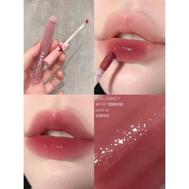 Colorkey Kolaqi Kem Môi Men Món Tráng Miệng Nhỏ Gương Đen Son Bóng Gương Môi Son Bóng Nước Sương Son Môi Kolas