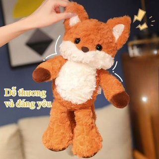 【BabyJoy】Gấu bông cáo cam lông xù dễ thương,lông cừu mềm mượt,Bông PP an toàn,Không dễ rụng lông
