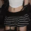Váy mini CATMALLER88 Grunge, Váy mini lưng co giãn Ruffle Y2K, Váy mini sọc đen và xám vừa vặn cho nữ
