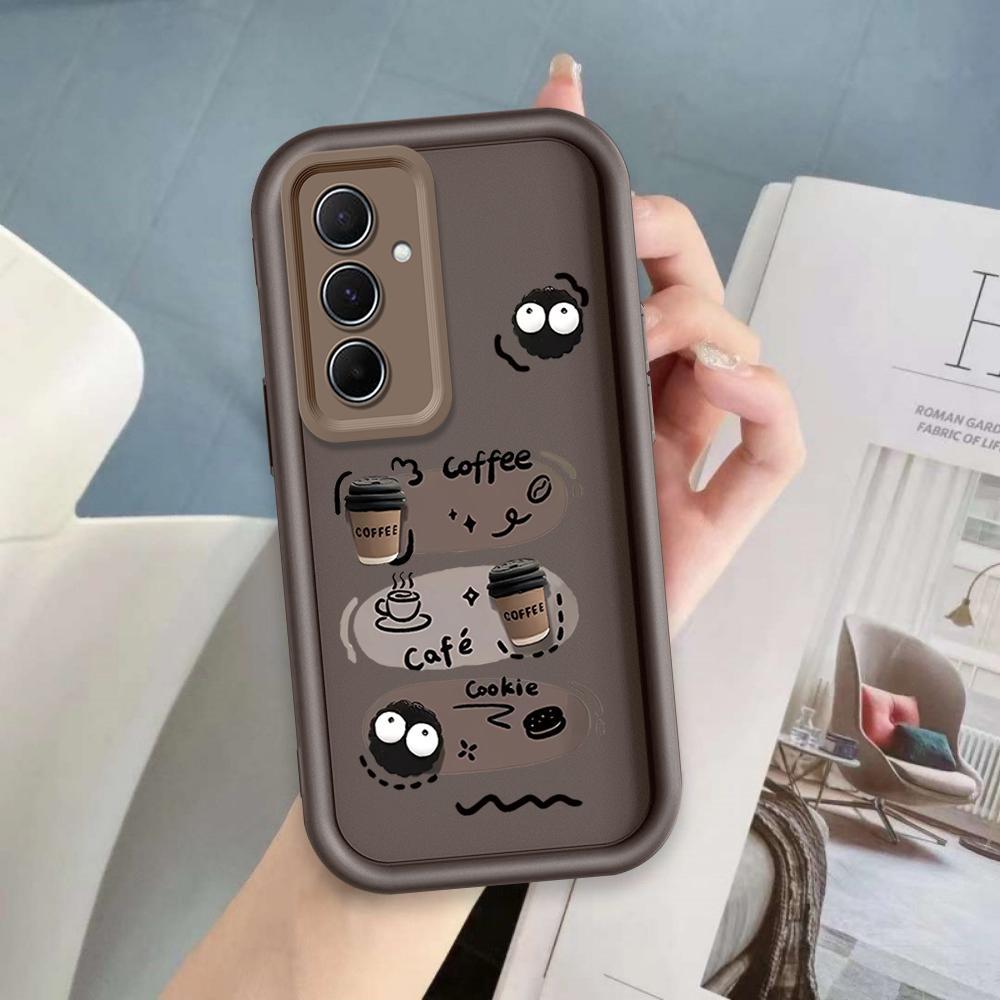Ốp Lưng Cho Samsung A04S A05S A14 A15 A25 A35 A55 A16 A56 A17 5G Phim Hoạt Hình Silicon Nghệ Thuật Mềm Ốp lưng TPU Đen Bóng Than Mắt Thiên Thần Ốp Lưng Chống Sốc