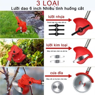 (CÓ BÁNH XE + GẤP GỌN) Máy cắt cỏ pin khủng 18000mah,động cơ mạnh 2200w bảo hành 12 tháng Tiện dụng cho dọn cỏ vườn