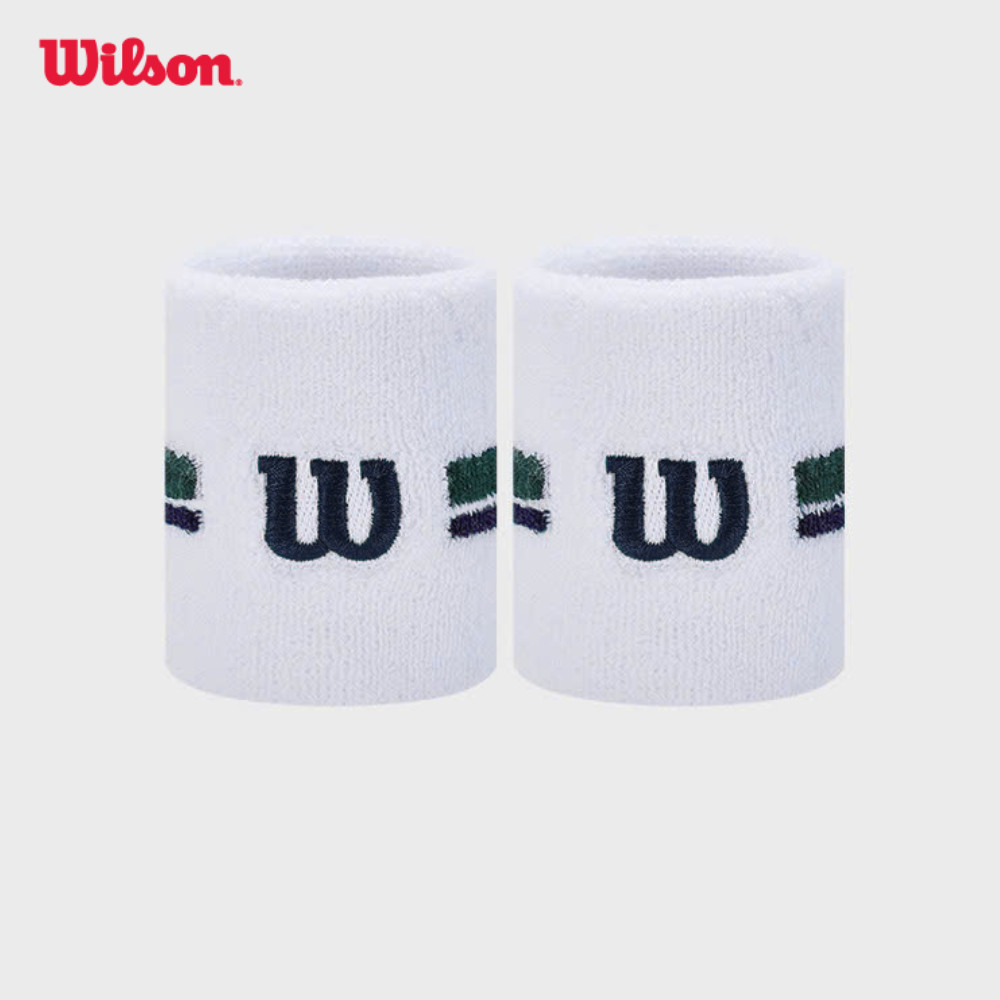Wilson U Classic Stripe Sweatbands Sandrift OS Băng Cổ Tay Thể Thao WU00066511