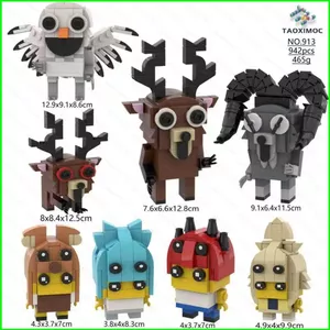 HT3 99 Đêm Trong Rừng Cú Hươu Rừng Khổng Lồ bullfrog Trò Chơi Merch Khối Xây Dựng Lắp Ráp Mô Hình TH3
