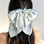Vintage Boho Lụa Hoa Nơ Ruy Băng Kẹp Tóc Cá Sấu Móng Vuốt Kẹp Cho Tóc Dày Thẩm Mỹ Mũ