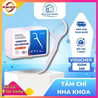 Tăm chỉ nha khoa siêu mảnh 1 hộp 50 cái, làm sạch kẽ răng, chăm sóc răng miệng yoyostore