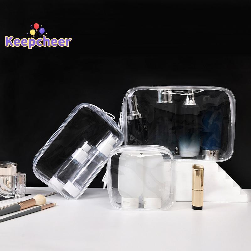 [Keepcheer] Túi đựng mỹ phẩm trong suốt PVC Nữ Dây kéo Túi trang điểm trong suốt Vỏ làm đẹp Du lịch Trang điểm Tổ chức lưu trữ Bồn tắm Túi giặt vệ sinh Mới