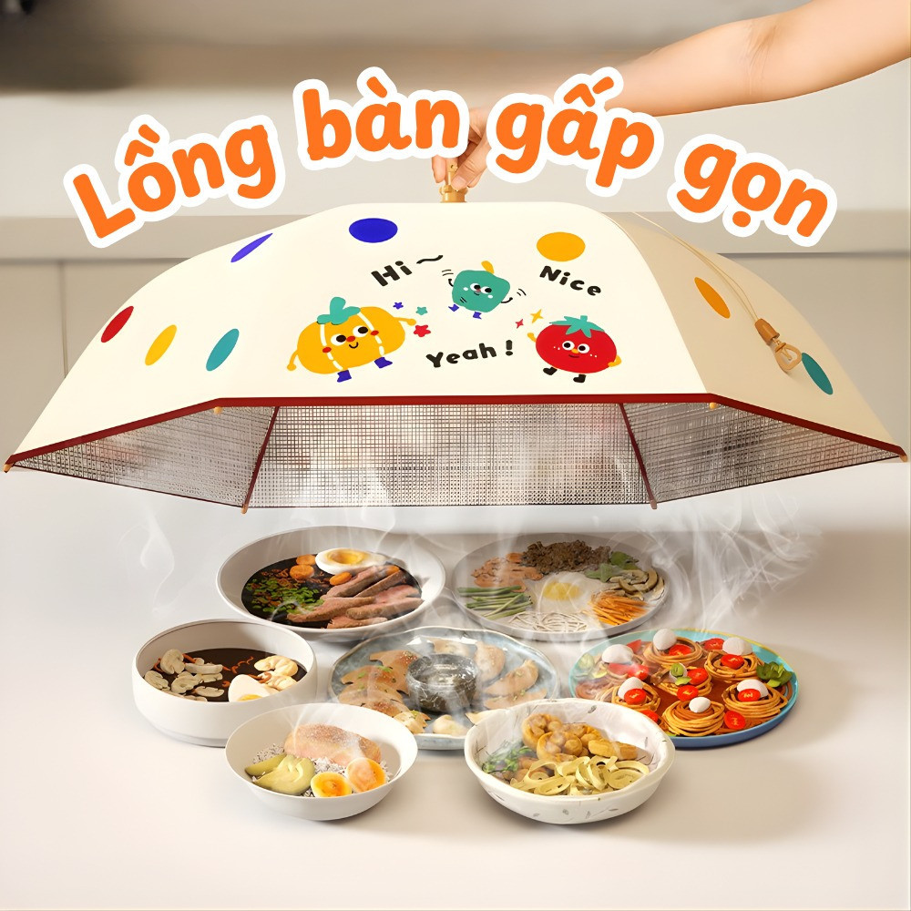 Lồng Bàn Gấp Gọn HomeMate Hoạt Hình Dễ Thương, Lồng Đậy Thức Ăn Chống Côn Trùng Tiện Lợi Cho Gia Đình