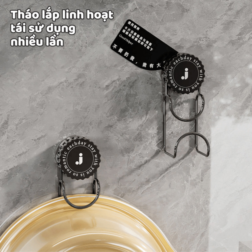 Móc Treo Thau Chậu HomeMate Hút Chân Không Chịu Lực, Giá Treo Đồ Đa Năng Không Cần Khoan Đục