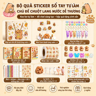 Bộ sticker dạng kem – Trang trí sổ tay, tem cuộn, hộp quà – Đồ chơi sáng tạo cho bé, học sinh, quà sinh nhật