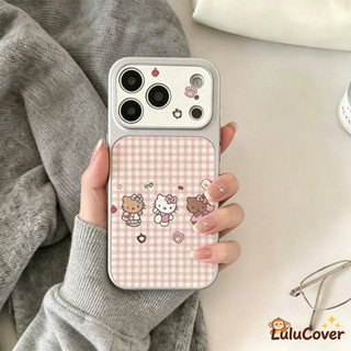 Ốp Lưng Họa Tiết Da Hello Kitty Dễ Thương Lưới Màu Hồng Cho Honor X9D X9C Smart X9B X9A X8D X8C X8B X8A X7D X7C X7B X7A X7 X6D X6S X6C X6B X6A X6 5G 4G Vỏ Mèo Ngọt Ngào Đơn Giản Bé Gái