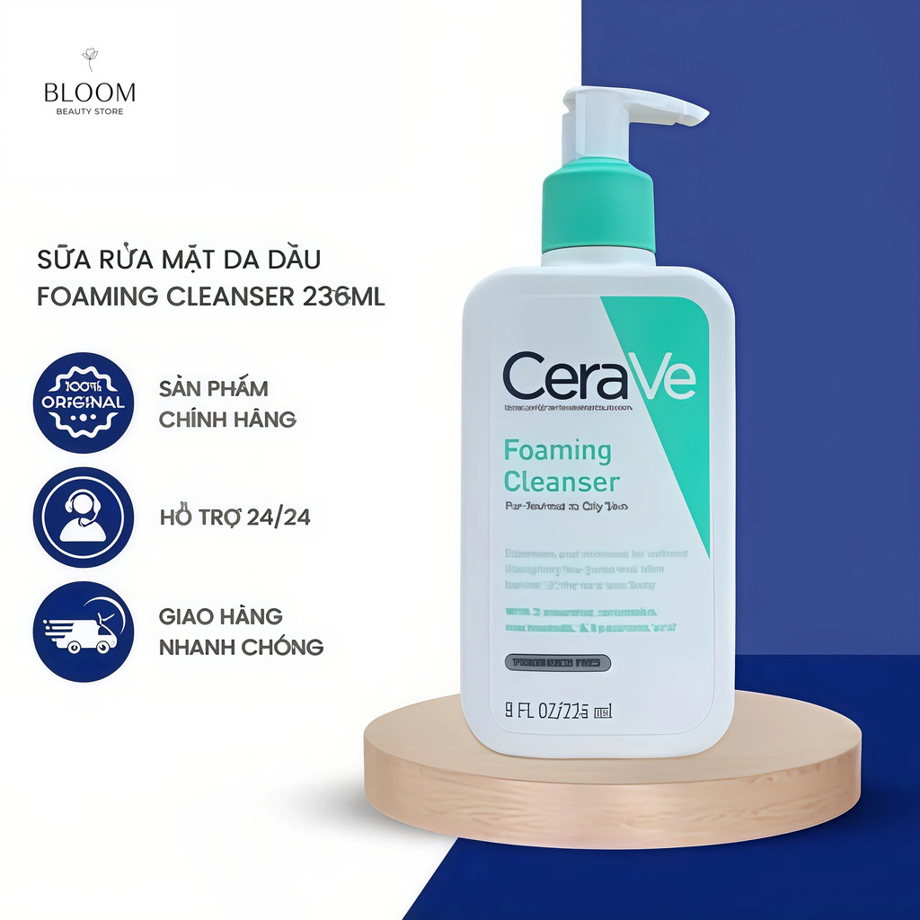 Sữa rửa mặt Cerave Foaming Cleanser, Hydrating Cleanser, SA Cleanser Cho Da Dầu Mụn 236ml Mới | BigBuy360 - bigbuy360.vn