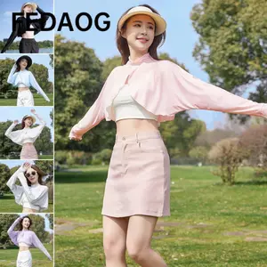 Áo len Cardigan nữ che nắng FEDAOG, Khăn choàng chống nắng dài tay thoáng khí cho nữ, Áo choàng ngắn thông thường màu trơn mùa hè ngoài trời