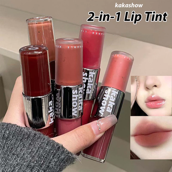 Kakashow Son Tint Dual-Ended Lip Tint Velvet Matte Lip Mud & Watery Glass Lip Gloss Plumping