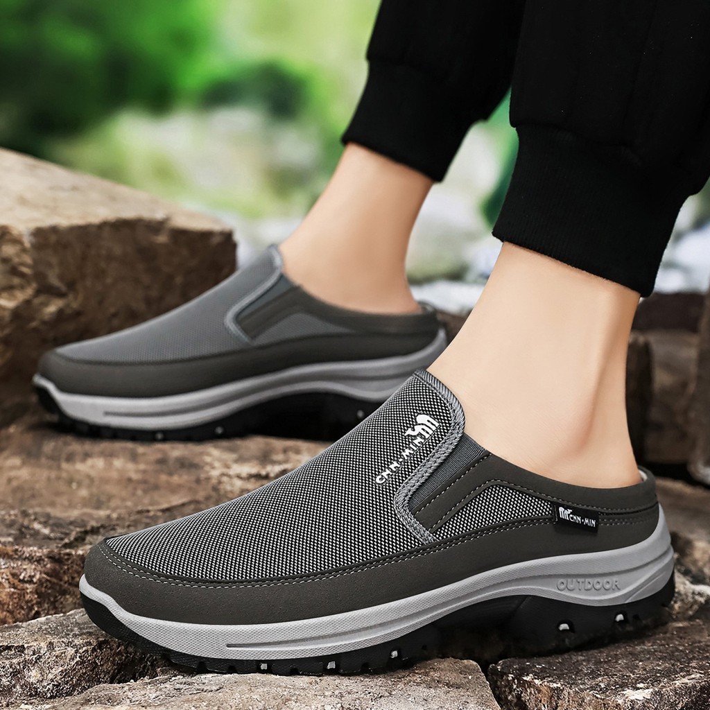 🇻🇳 Giay De Bang Nam Nua Got Canh Nong Slip On Thoang Khi Sieu Nhe Phoi Mau Nghi Mat