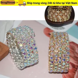 SNUGHOUSE Tay Cổ Tay Bracel Full Kim Cương Giả Pha Lê Kim Cương Giả Cô Dâu Trang Sức Cưới Lắc Tay